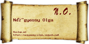 Négyessy Olga névjegykártya